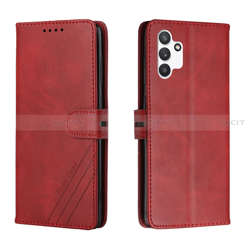 Coque Portefeuille Livre Cuir Etui Clapet H02X pour Samsung Galaxy A13 4G Rouge Plus