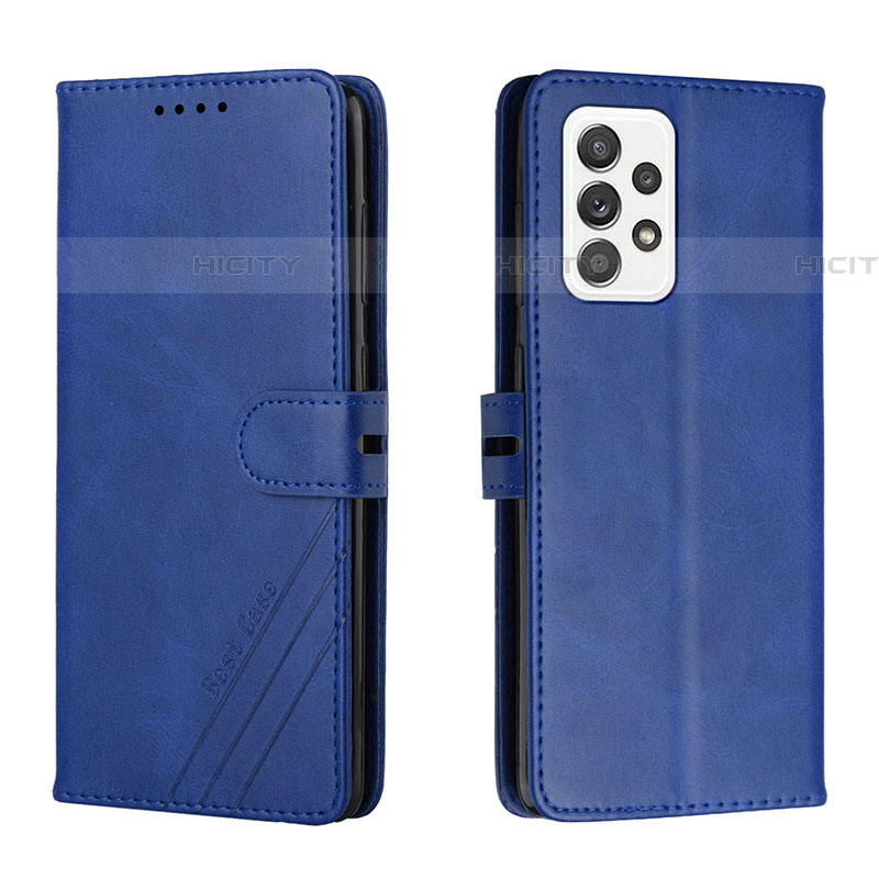 Coque Portefeuille Livre Cuir Etui Clapet H02X pour Samsung Galaxy A53 5G Bleu Plus