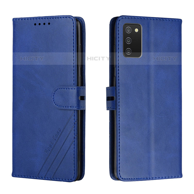 Coque Portefeuille Livre Cuir Etui Clapet H02X pour Samsung Galaxy M02s Bleu Plus