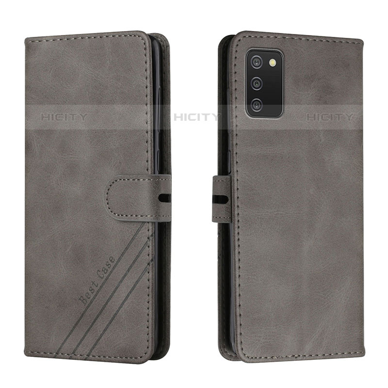 Coque Portefeuille Livre Cuir Etui Clapet H02X pour Samsung Galaxy M02s Gris Plus