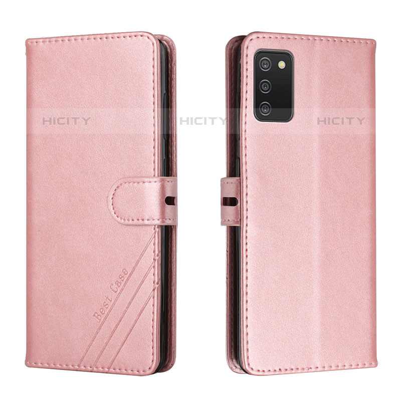 Coque Portefeuille Livre Cuir Etui Clapet H02X pour Samsung Galaxy M02s Or Rose Plus