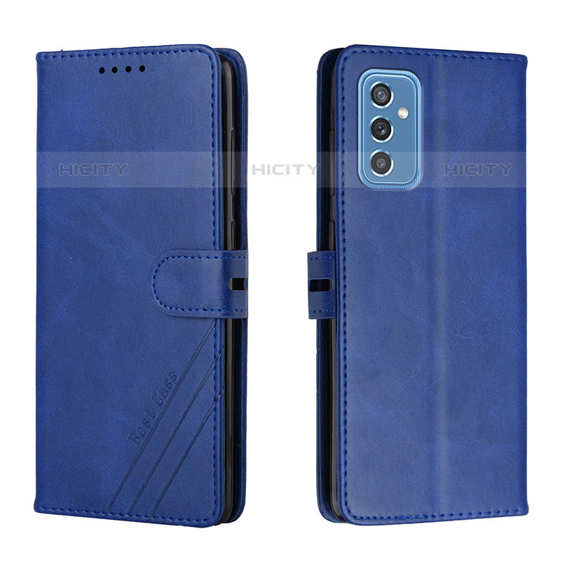 Coque Portefeuille Livre Cuir Etui Clapet H02X pour Samsung Galaxy M52 5G Bleu Plus