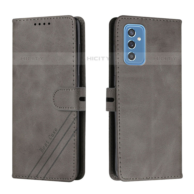 Coque Portefeuille Livre Cuir Etui Clapet H02X pour Samsung Galaxy M52 5G Gris Plus