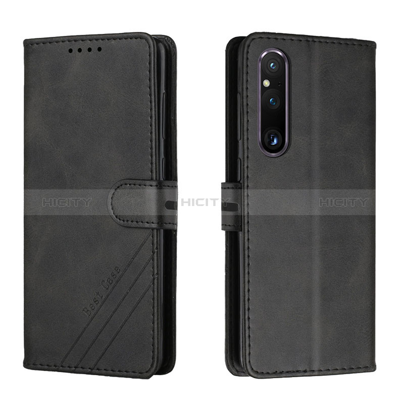 Coque Portefeuille Livre Cuir Etui Clapet H02X pour Sony Xperia 1 V Noir Plus