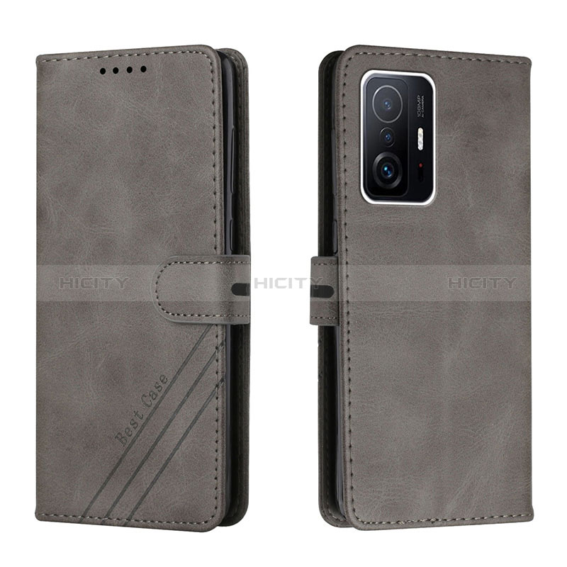 Coque Portefeuille Livre Cuir Etui Clapet H02X pour Xiaomi Mi 11T Pro 5G Gris Plus