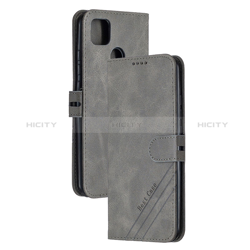 Coque Portefeuille Livre Cuir Etui Clapet H02X pour Xiaomi POCO C3 Gris Plus