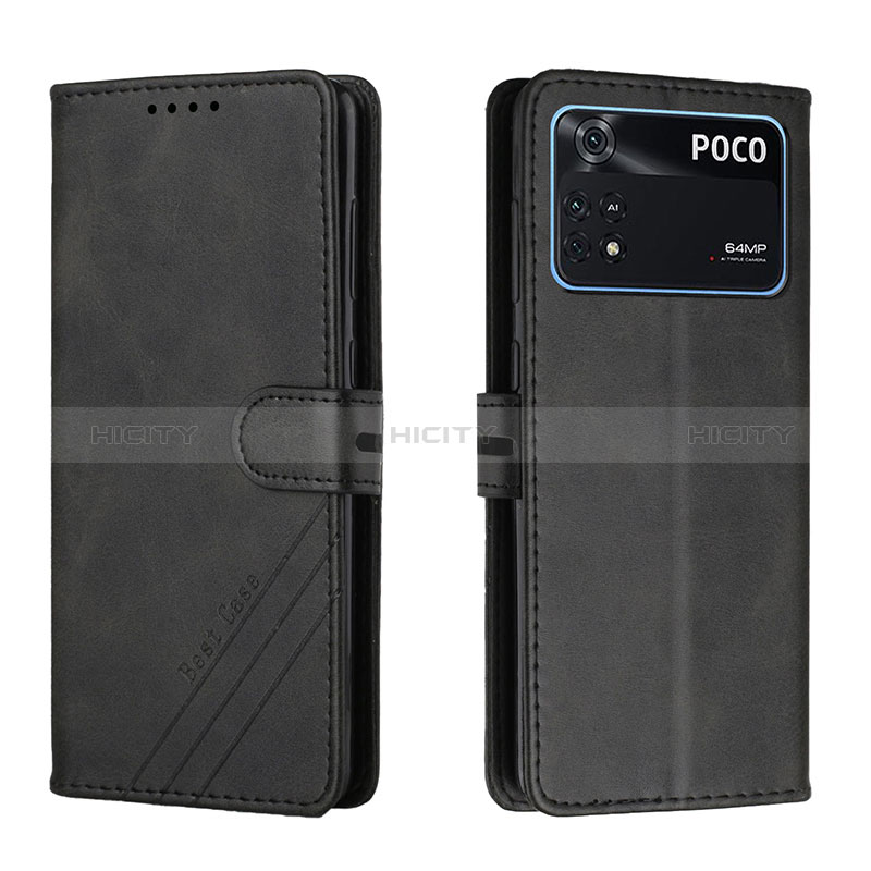 Coque Portefeuille Livre Cuir Etui Clapet H02X pour Xiaomi Poco M4 Pro 4G Noir Plus