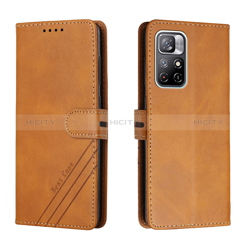 Coque Portefeuille Livre Cuir Etui Clapet H02X pour Xiaomi Poco M4 Pro 5G Brun Clair Plus