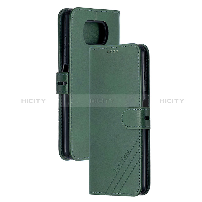 Coque Portefeuille Livre Cuir Etui Clapet H02X pour Xiaomi Poco X3 Pro Vert Plus