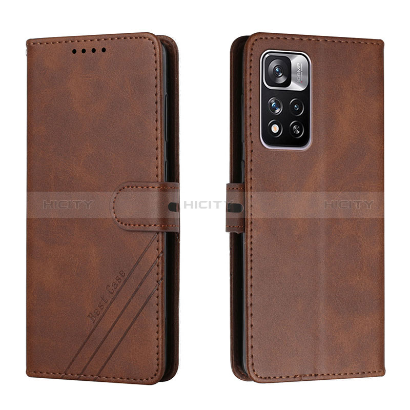 Coque Portefeuille Livre Cuir Etui Clapet H02X pour Xiaomi Poco X4 NFC Marron Plus