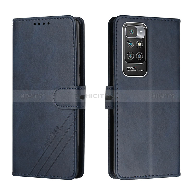 Coque Portefeuille Livre Cuir Etui Clapet H02X pour Xiaomi Redmi 10 4G Bleu Plus