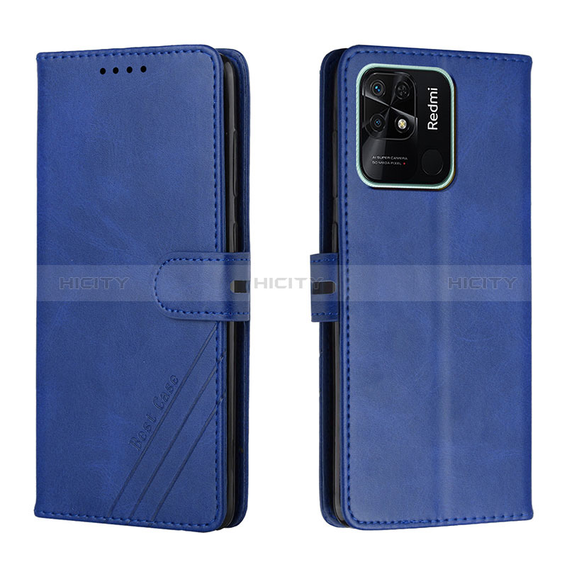 Coque Portefeuille Livre Cuir Etui Clapet H02X pour Xiaomi Redmi 10 India Bleu Plus