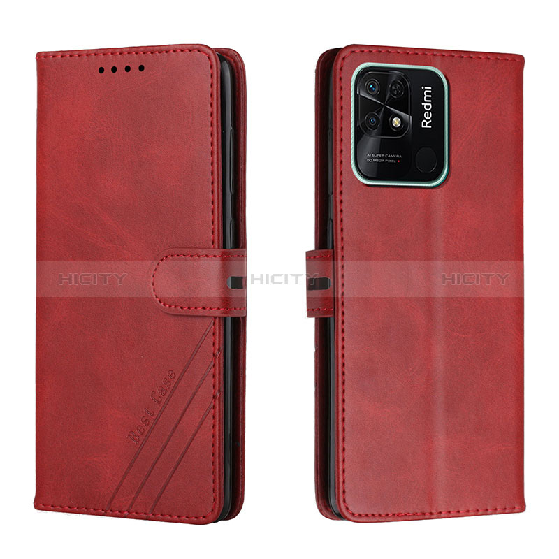 Coque Portefeuille Livre Cuir Etui Clapet H02X pour Xiaomi Redmi 10 India Rouge Plus