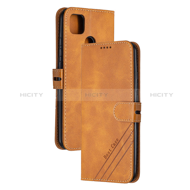 Coque Portefeuille Livre Cuir Etui Clapet H02X pour Xiaomi Redmi 9 Activ Brun Clair Plus