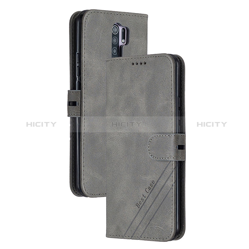 Coque Portefeuille Livre Cuir Etui Clapet H02X pour Xiaomi Redmi 9 Prime India Gris Plus