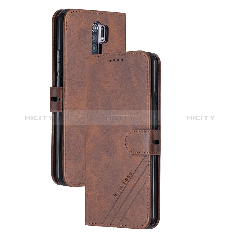 Coque Portefeuille Livre Cuir Etui Clapet H02X pour Xiaomi Redmi 9 Prime India Marron Plus