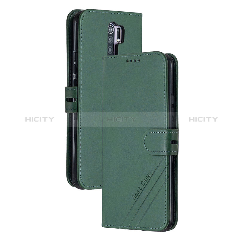 Coque Portefeuille Livre Cuir Etui Clapet H02X pour Xiaomi Redmi 9 Prime India Vert Plus