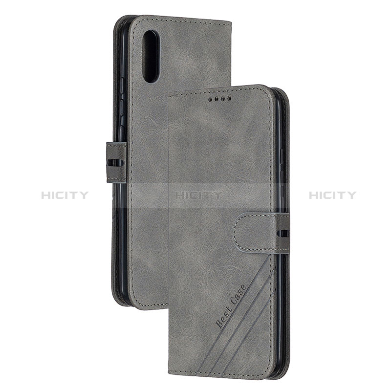 Coque Portefeuille Livre Cuir Etui Clapet H02X pour Xiaomi Redmi 9A Gris Plus