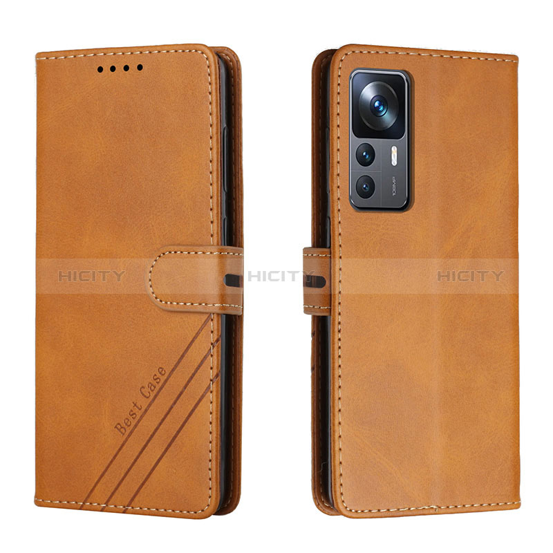 Coque Portefeuille Livre Cuir Etui Clapet H02X pour Xiaomi Redmi K50 Ultra 5G Brun Clair Plus