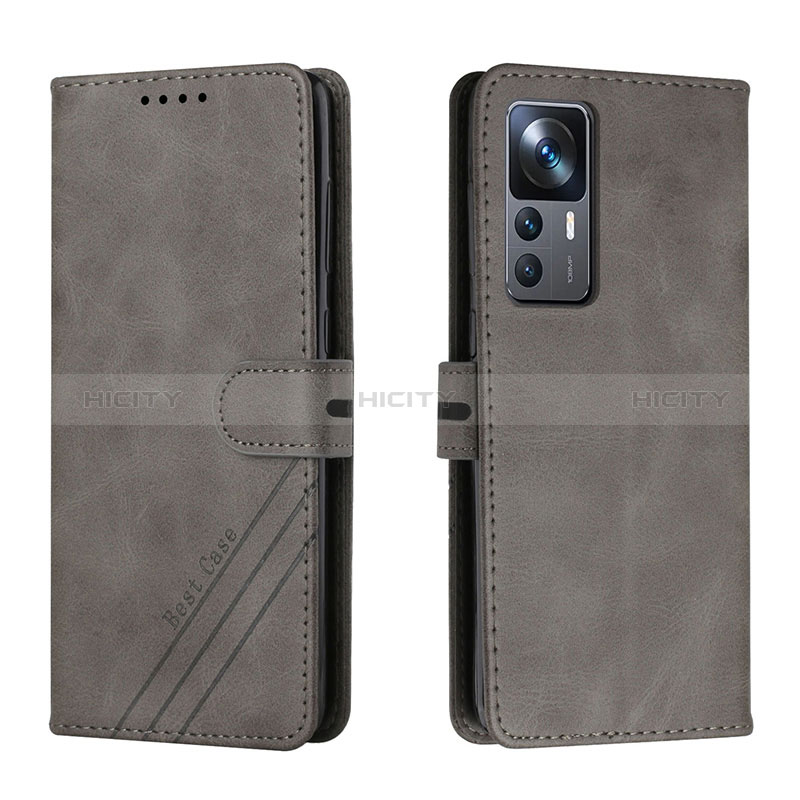 Coque Portefeuille Livre Cuir Etui Clapet H02X pour Xiaomi Redmi K50 Ultra 5G Gris Plus