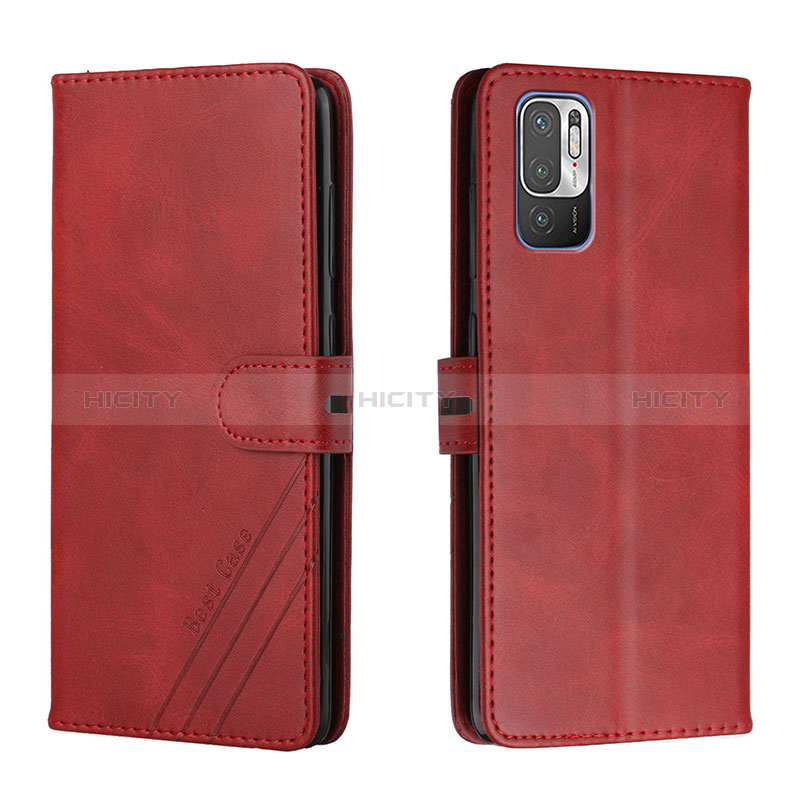 Coque Portefeuille Livre Cuir Etui Clapet H02X pour Xiaomi Redmi Note 10T 5G Rouge Plus