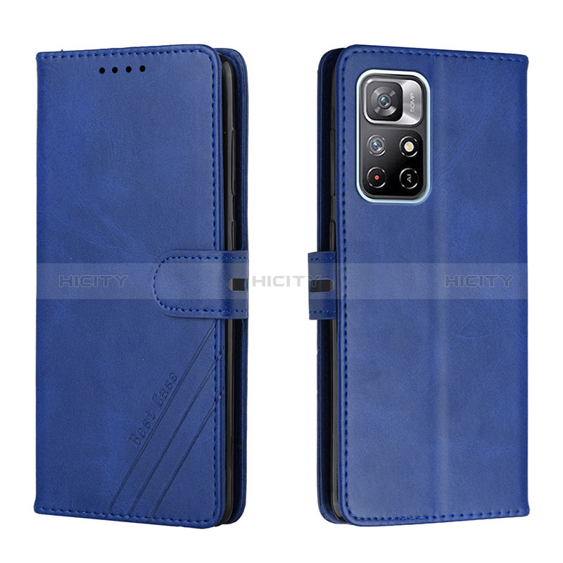 Coque Portefeuille Livre Cuir Etui Clapet H02X pour Xiaomi Redmi Note 11 5G Bleu Plus