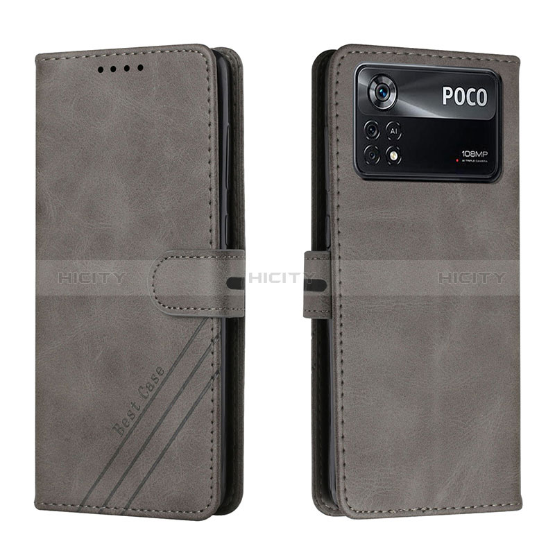 Coque Portefeuille Livre Cuir Etui Clapet H02X pour Xiaomi Redmi Note 11E Pro 5G Gris Plus