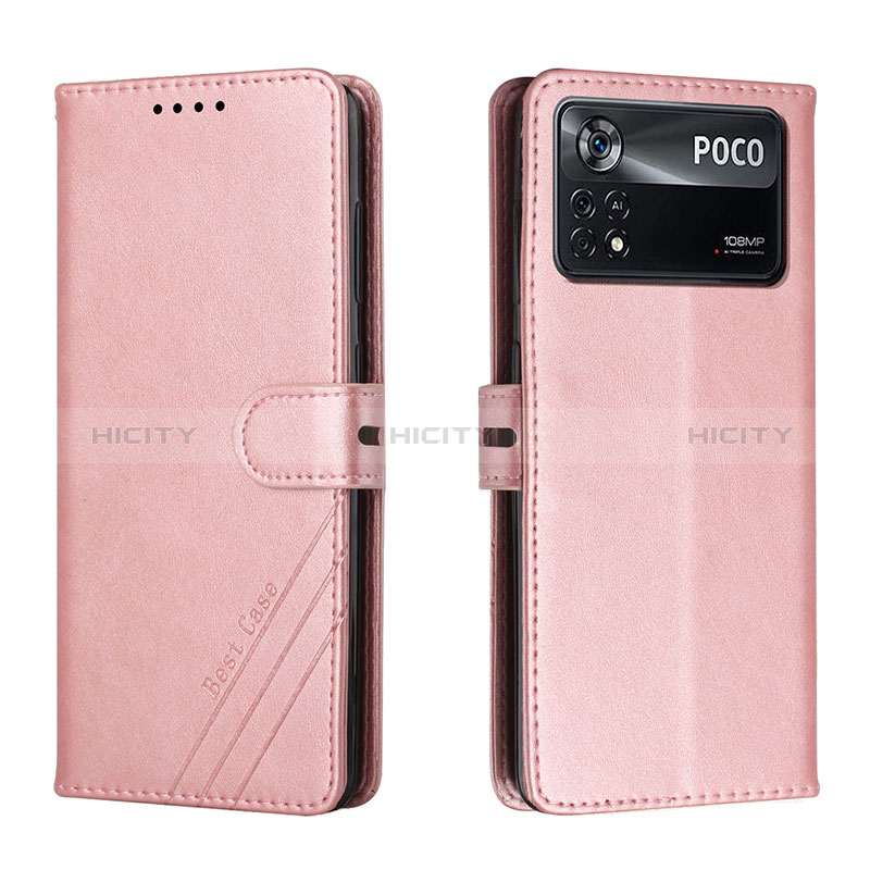 Coque Portefeuille Livre Cuir Etui Clapet H02X pour Xiaomi Redmi Note 11E Pro 5G Or Rose Plus