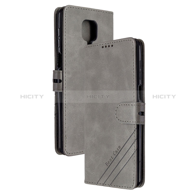 Coque Portefeuille Livre Cuir Etui Clapet H02X pour Xiaomi Redmi Note 9 Pro Gris Plus