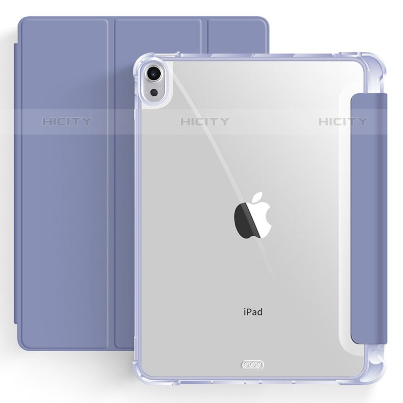 Coque Portefeuille Livre Cuir Etui Clapet H03 pour Apple iPad Air 4 10.9 (2020) Gris Lavende Plus