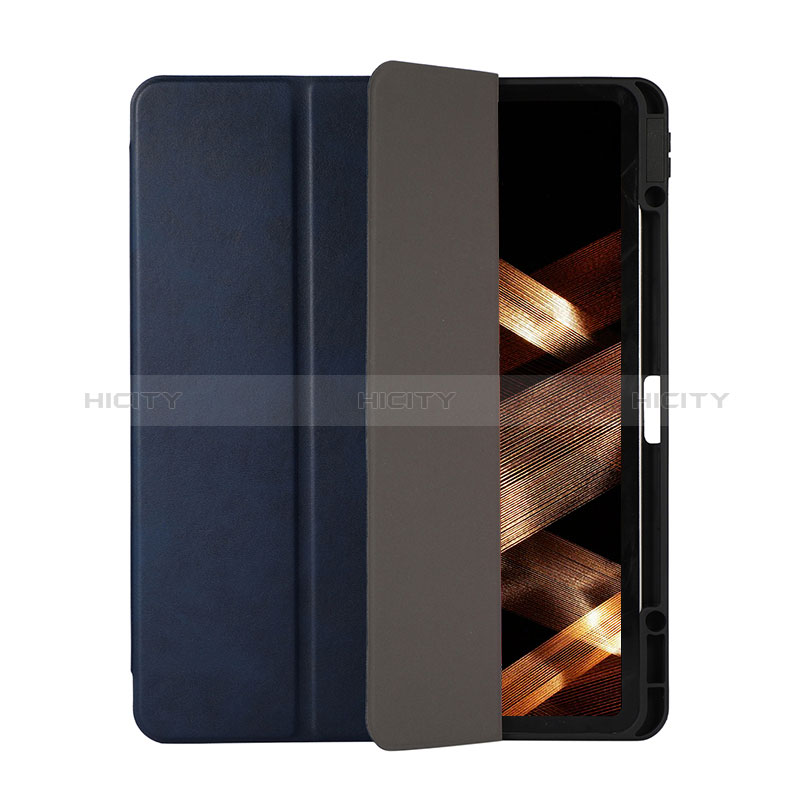 Coque Portefeuille Livre Cuir Etui Clapet H03 pour Apple iPad Pro 12.9 (2021) Bleu Plus