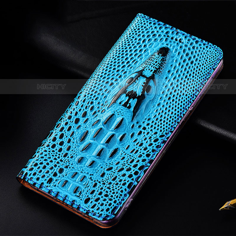 Coque Portefeuille Livre Cuir Etui Clapet H03P pour Motorola Moto Edge 20 Pro 5G Bleu Ciel Plus