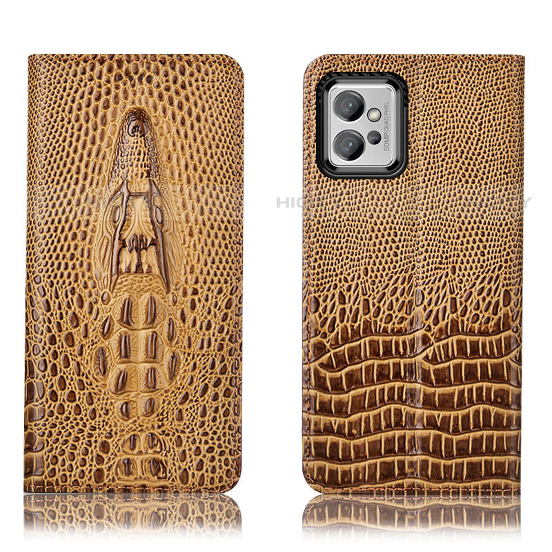 Coque Portefeuille Livre Cuir Etui Clapet H03P pour Motorola Moto G32 Marron Plus