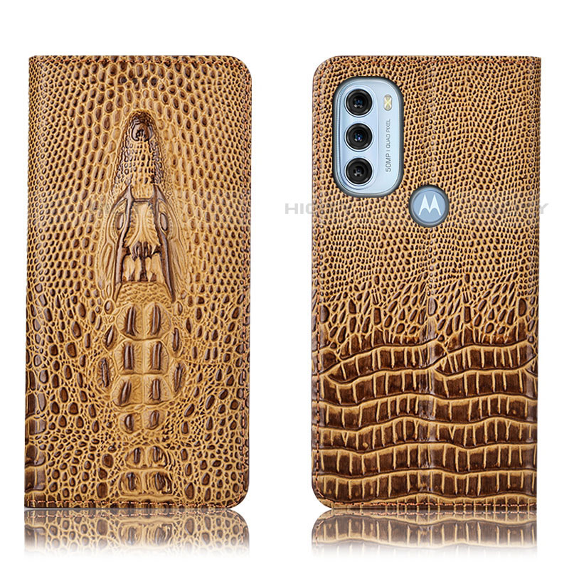 Coque Portefeuille Livre Cuir Etui Clapet H03P pour Motorola Moto G71 5G Marron Plus