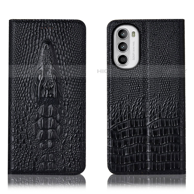 Coque Portefeuille Livre Cuir Etui Clapet H03P pour Motorola Moto G82 5G Noir Plus