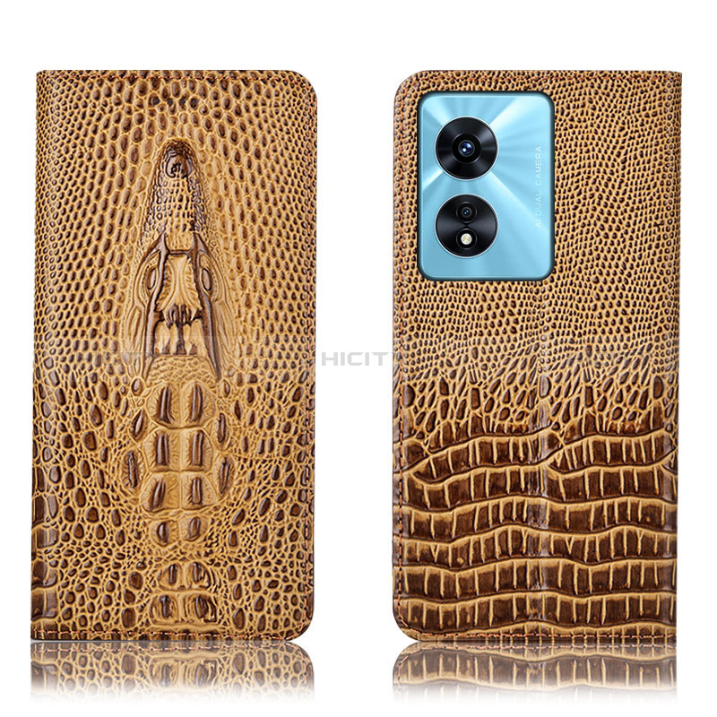 Coque Portefeuille Livre Cuir Etui Clapet H03P pour Oppo A1 Pro 5G Marron Plus