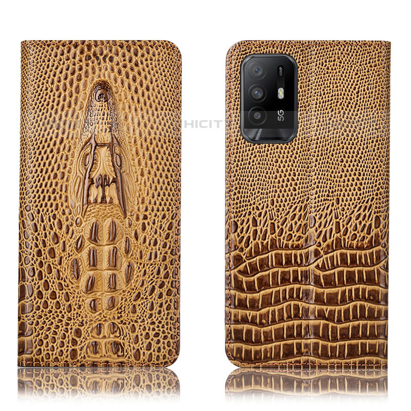 Coque Portefeuille Livre Cuir Etui Clapet H03P pour Oppo A94 5G Marron Plus