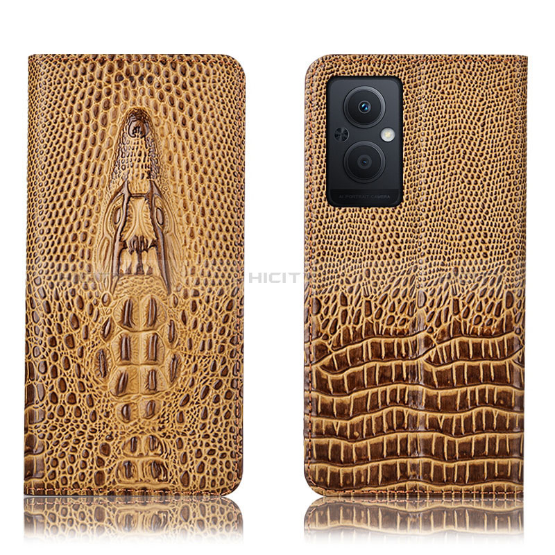 Coque Portefeuille Livre Cuir Etui Clapet H03P pour Oppo A96 5G Marron Plus