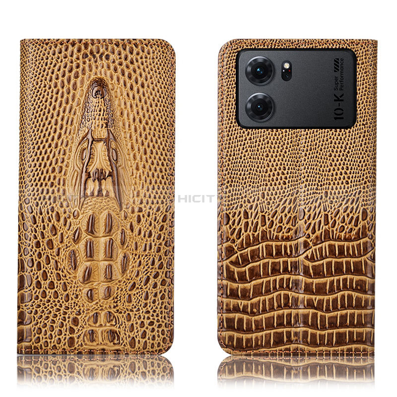 Coque Portefeuille Livre Cuir Etui Clapet H03P pour Oppo K10 5G Marron Plus