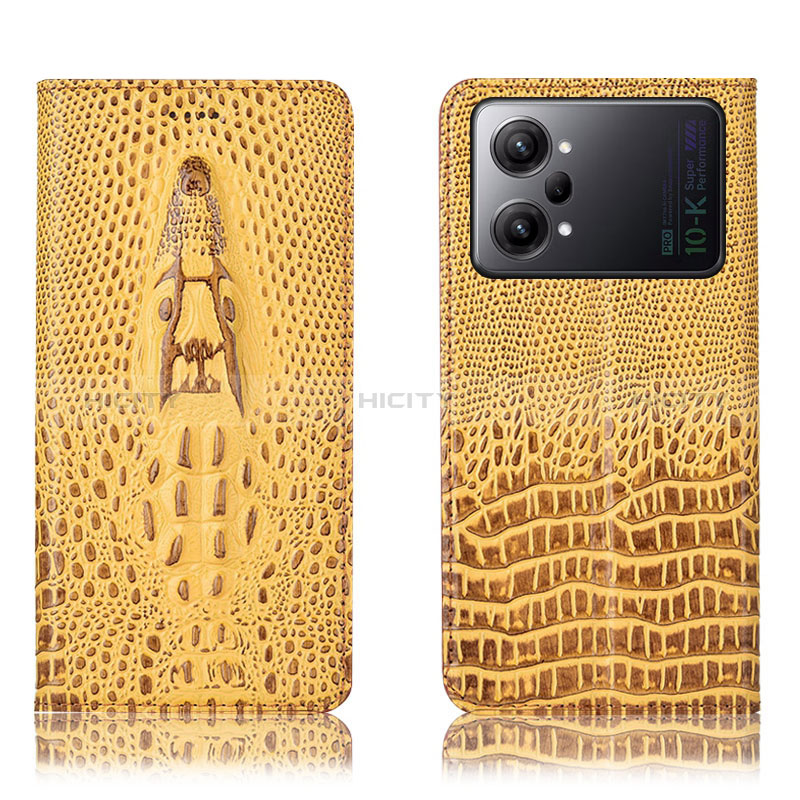 Coque Portefeuille Livre Cuir Etui Clapet H03P pour Oppo K10 Pro 5G Jaune Plus