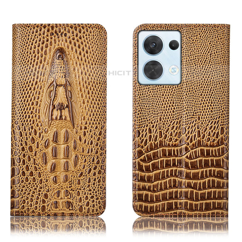 Coque Portefeuille Livre Cuir Etui Clapet H03P pour Oppo Reno8 5G Marron Plus