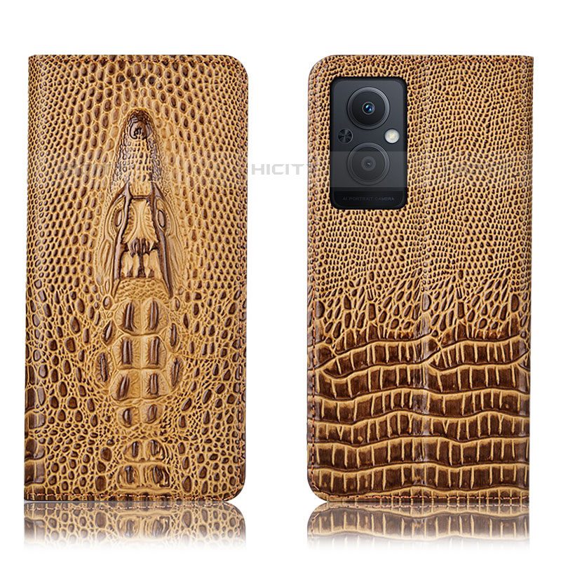 Coque Portefeuille Livre Cuir Etui Clapet H03P pour Oppo Reno8 Z 5G Marron Plus