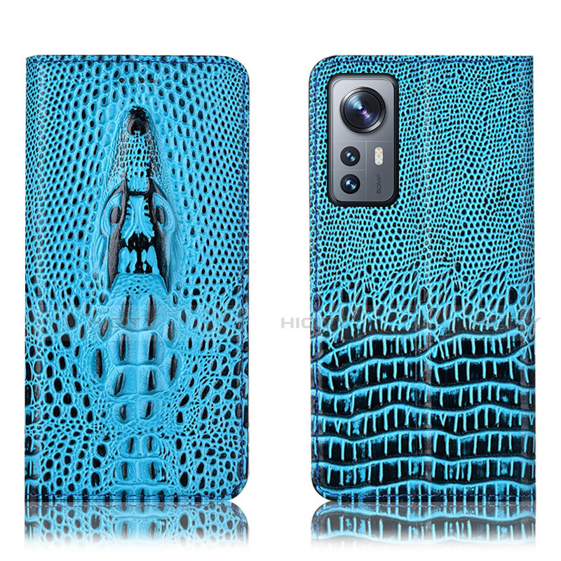 Coque Portefeuille Livre Cuir Etui Clapet H03P pour Xiaomi Mi 12 5G Bleu Ciel Plus