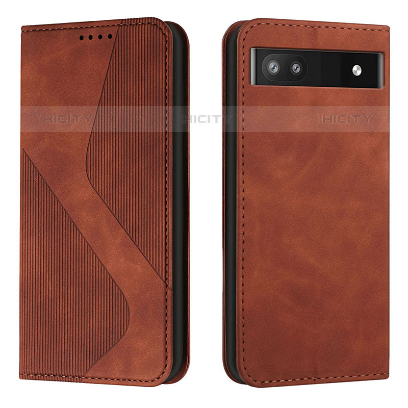 Coque Portefeuille Livre Cuir Etui Clapet H03X pour Google Pixel 6a 5G Marron Plus