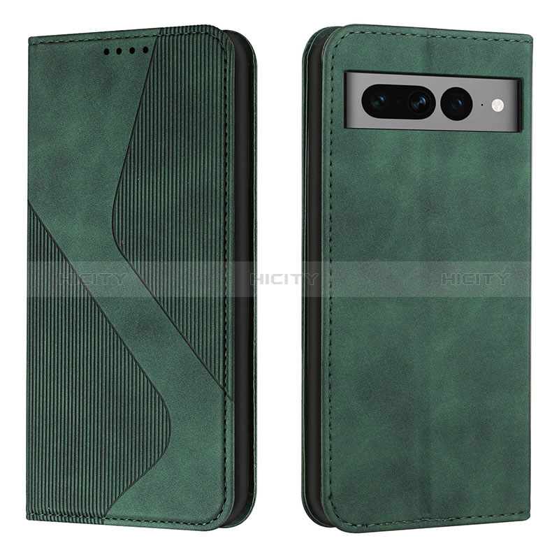 Coque Portefeuille Livre Cuir Etui Clapet H03X pour Google Pixel 7 Pro 5G Vert Plus