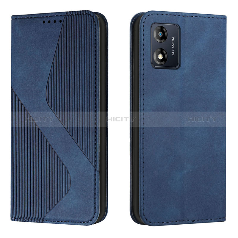 Coque Portefeuille Livre Cuir Etui Clapet H03X pour Motorola Moto E13 Bleu Plus