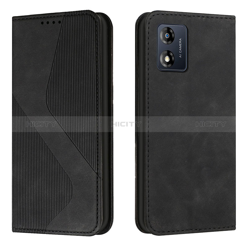 Coque Portefeuille Livre Cuir Etui Clapet H03X pour Motorola Moto E13 Noir Plus