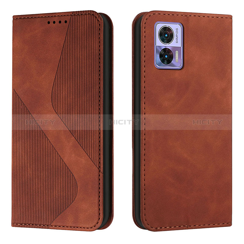 Coque Portefeuille Livre Cuir Etui Clapet H03X pour Motorola Moto Edge 30 Lite 5G Marron Plus