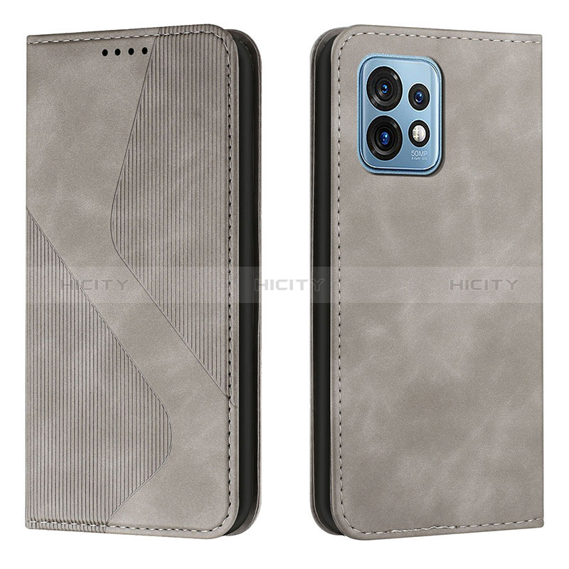 Coque Portefeuille Livre Cuir Etui Clapet H03X pour Motorola Moto Edge 40 Pro 5G Gris Plus