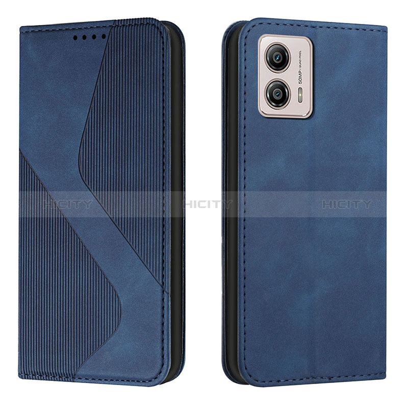 Coque Portefeuille Livre Cuir Etui Clapet H03X pour Motorola Moto G53 5G Bleu Plus